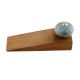 Blue Circles Crackle Ceramic Wooden Door Stopper